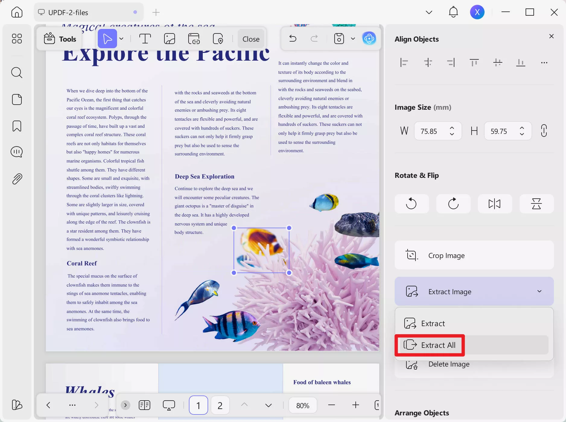 The Extract Image Dialog Box in UPDF to extract images from PDF