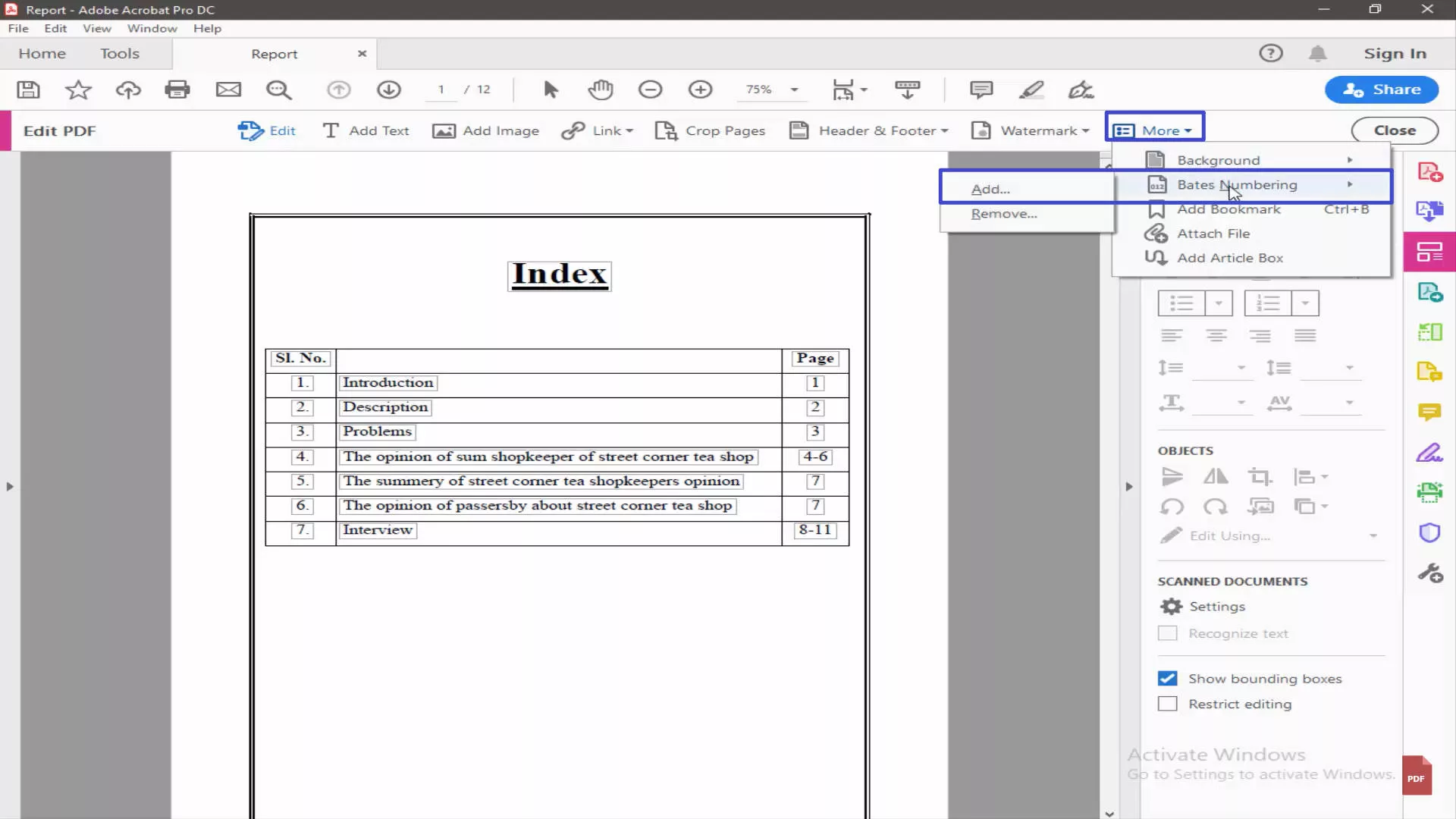 adobe bates numbering 2