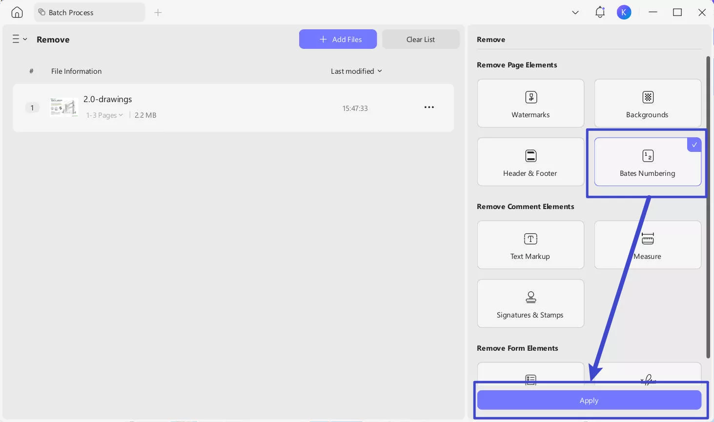 remove bates numbering 2