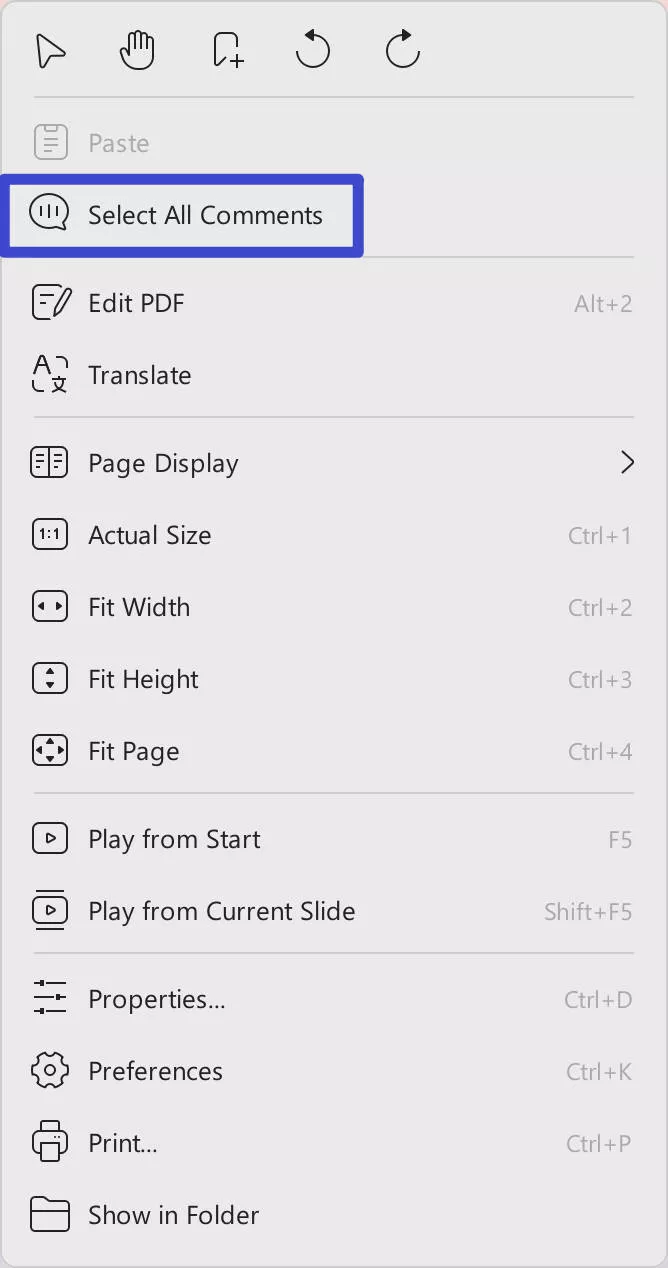 how to remove highlight in pdf on mac select all comments