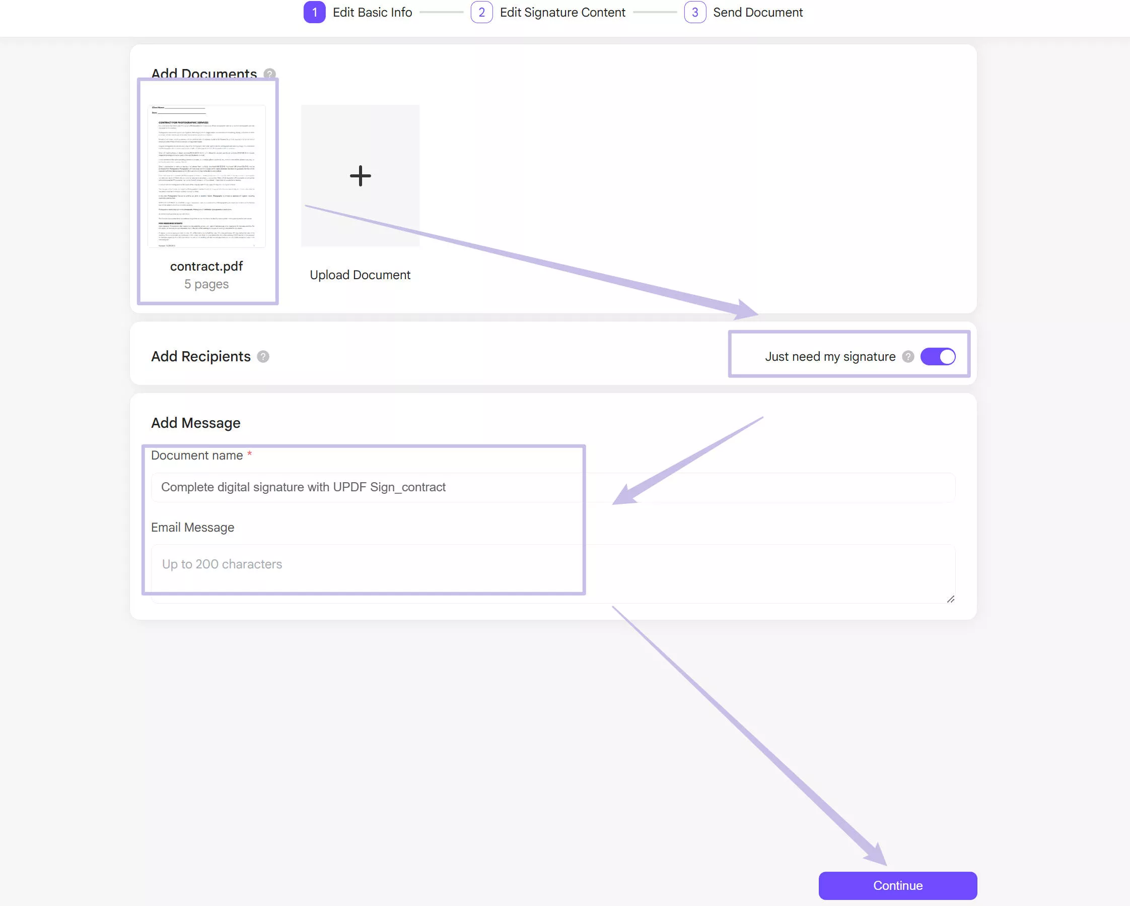 Just my signature updf sign