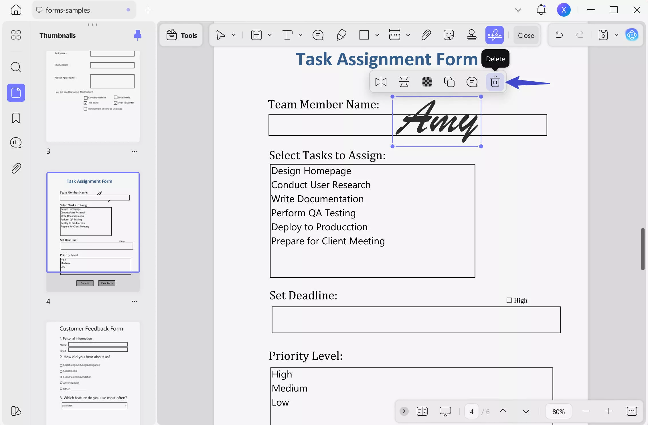 remove signature from pdf online