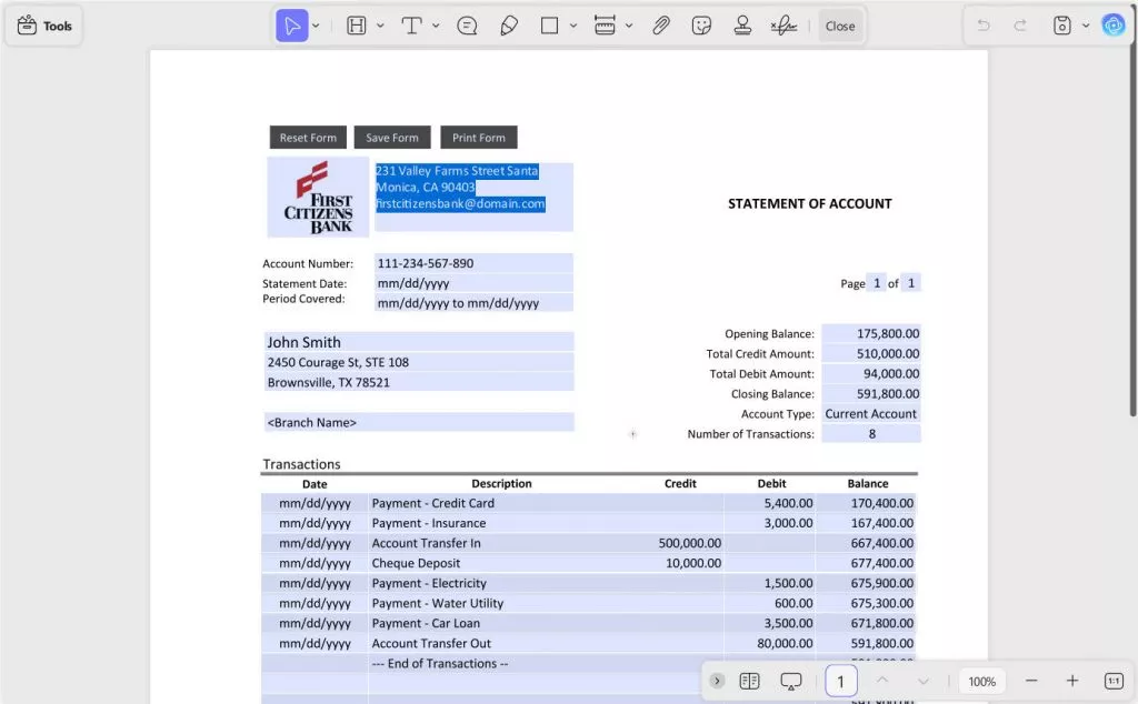 double click text field to edit