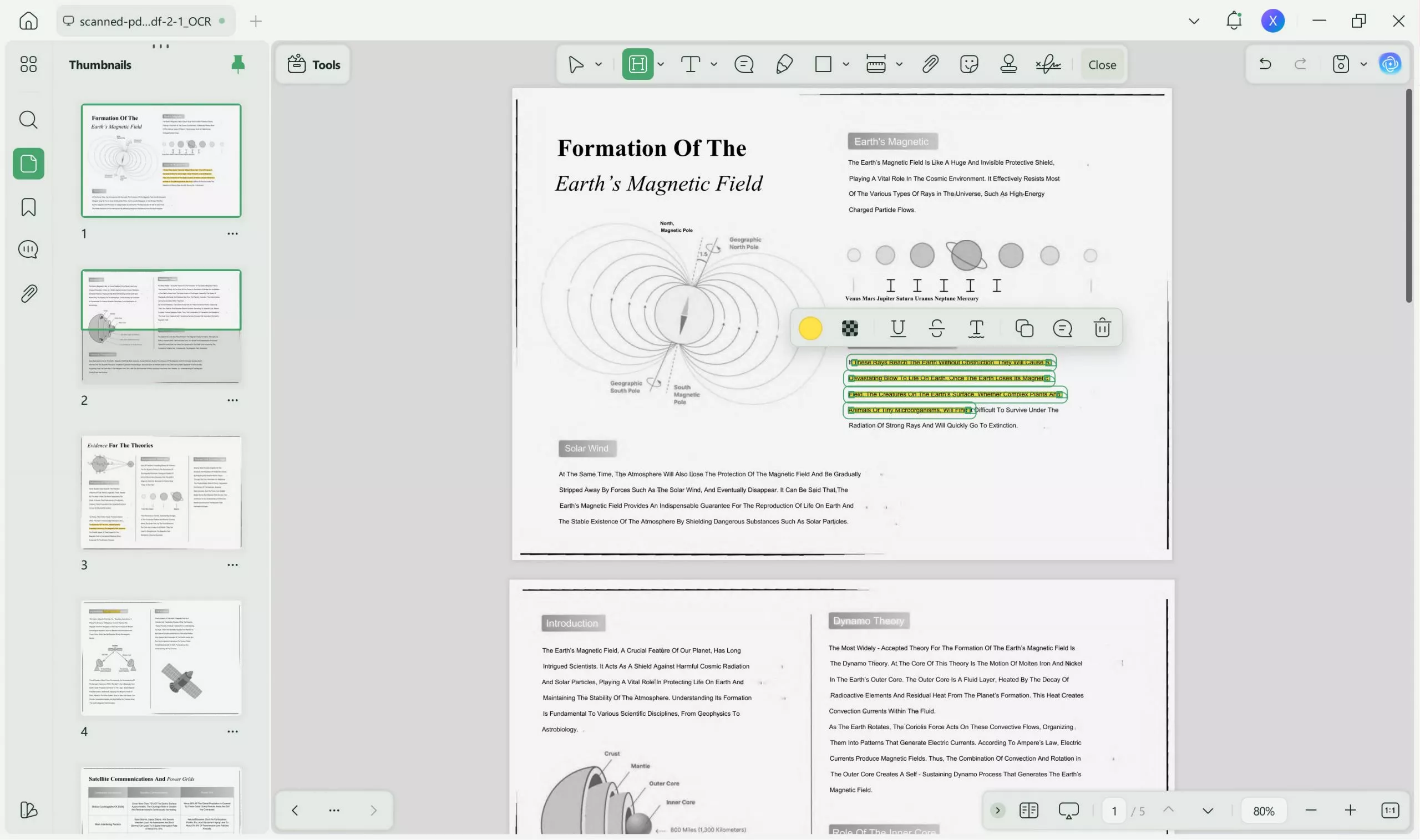 highlight scanned pdf with updf