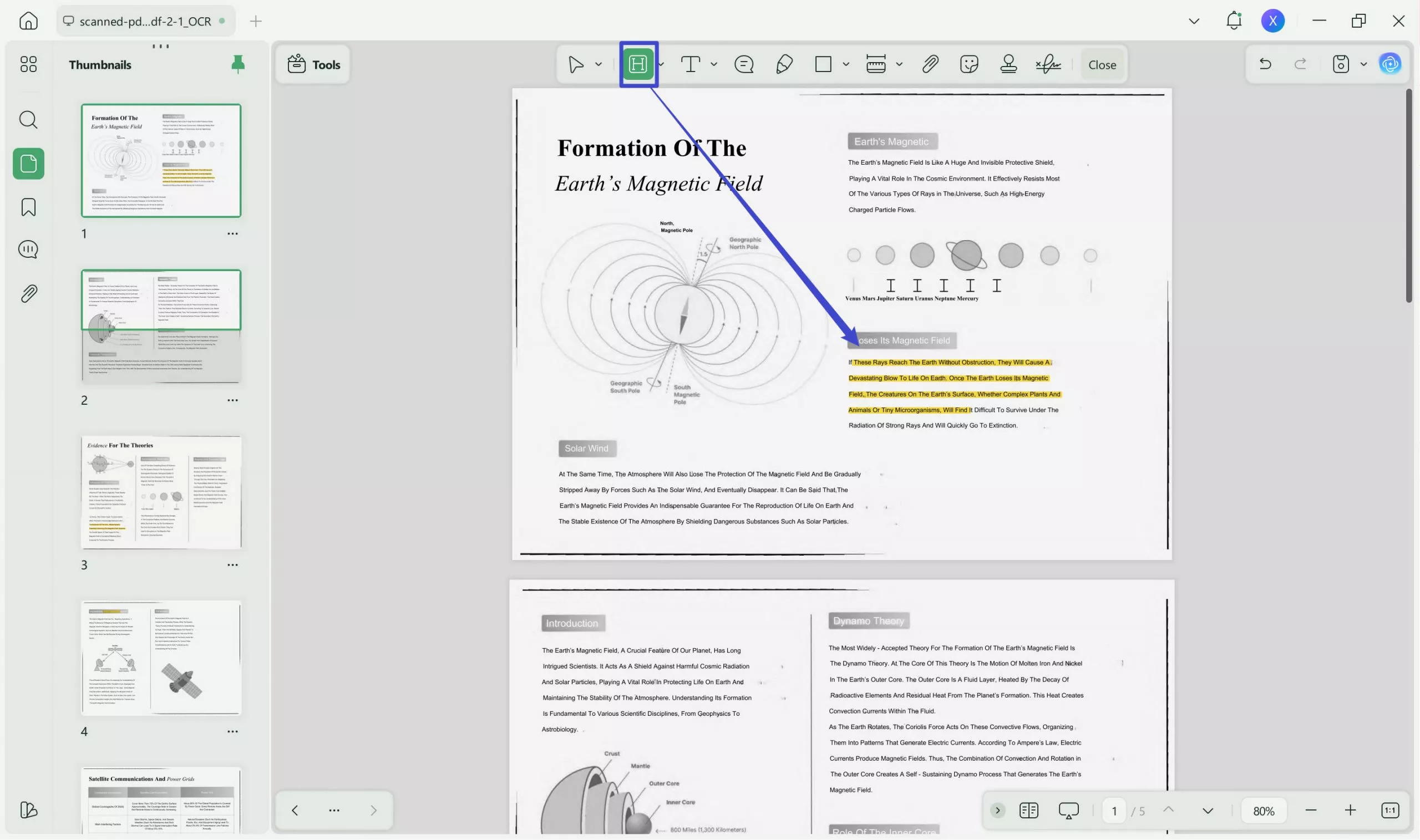 highlight in adobe highlight scanned pdf updf