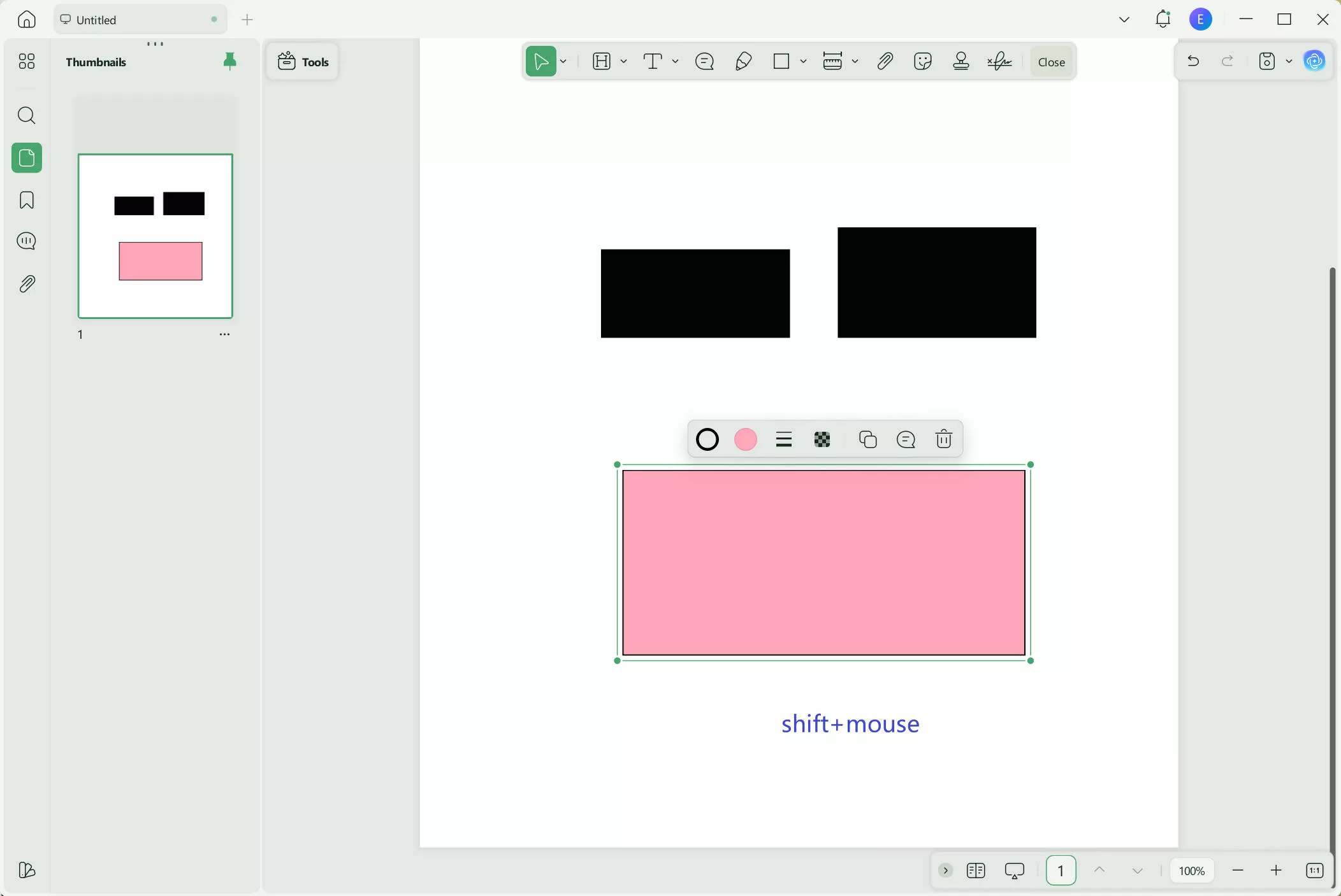 add rectangle to pdf add square