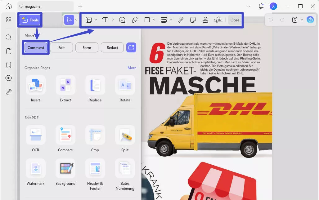 how to embed excel in pdf  comment icon