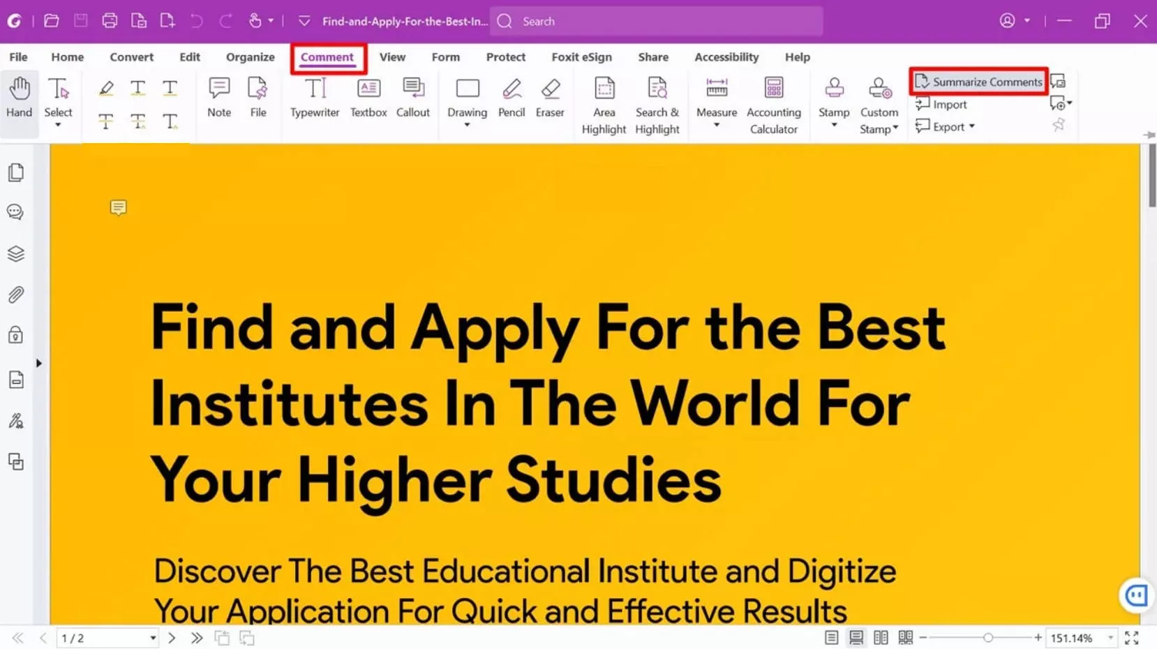 export comments from pdf to excel comment foxit