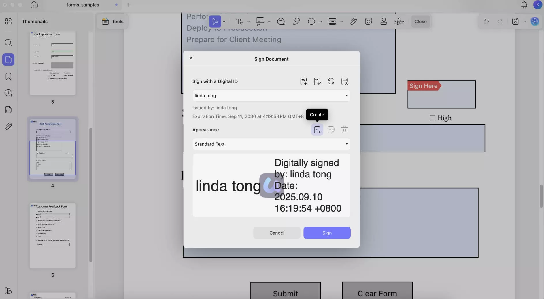 how to create a digital signature on mac customize