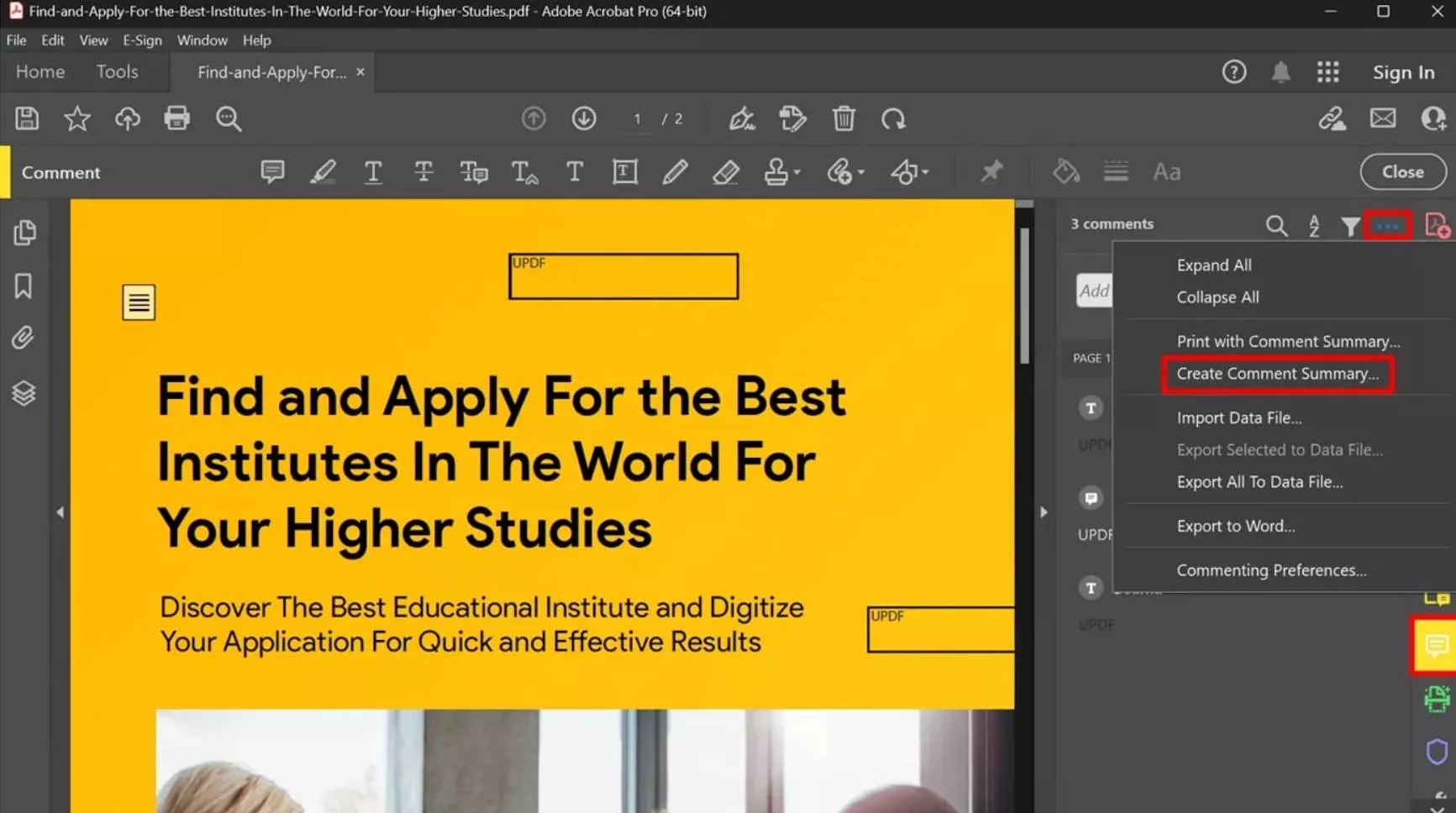 export comments from pdf to excel comment adobe