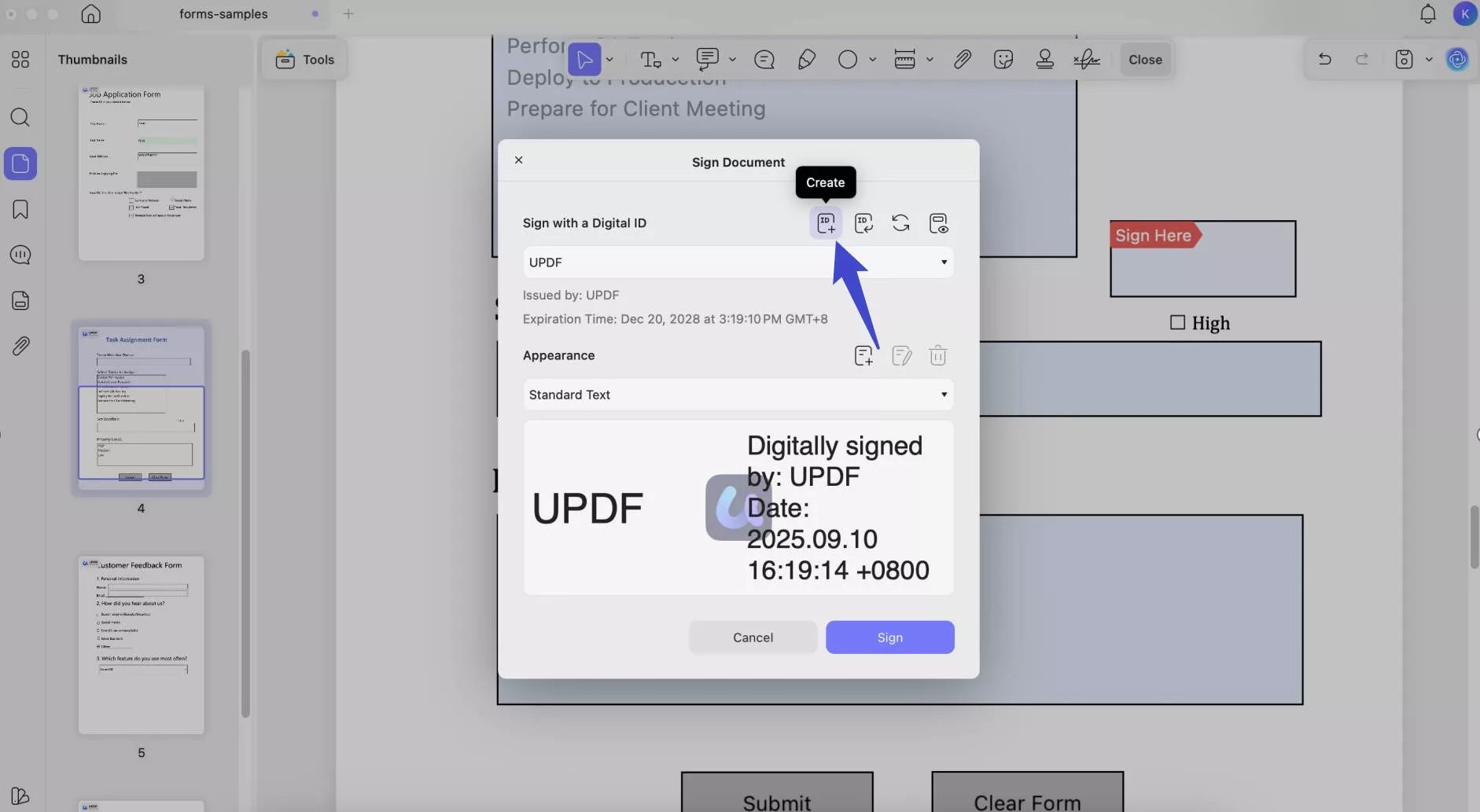 how to create a digital signature on mac create id