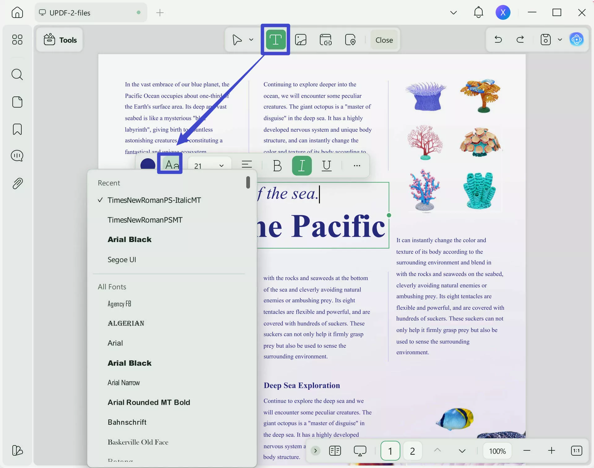 find font from pdf change font