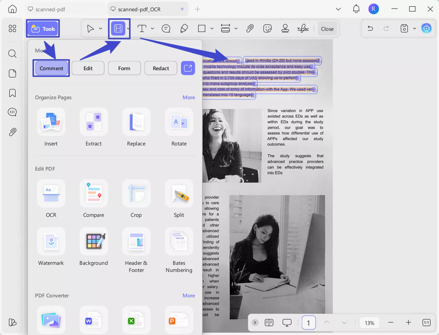 Highlight scanned PDF with UPDF on Windows