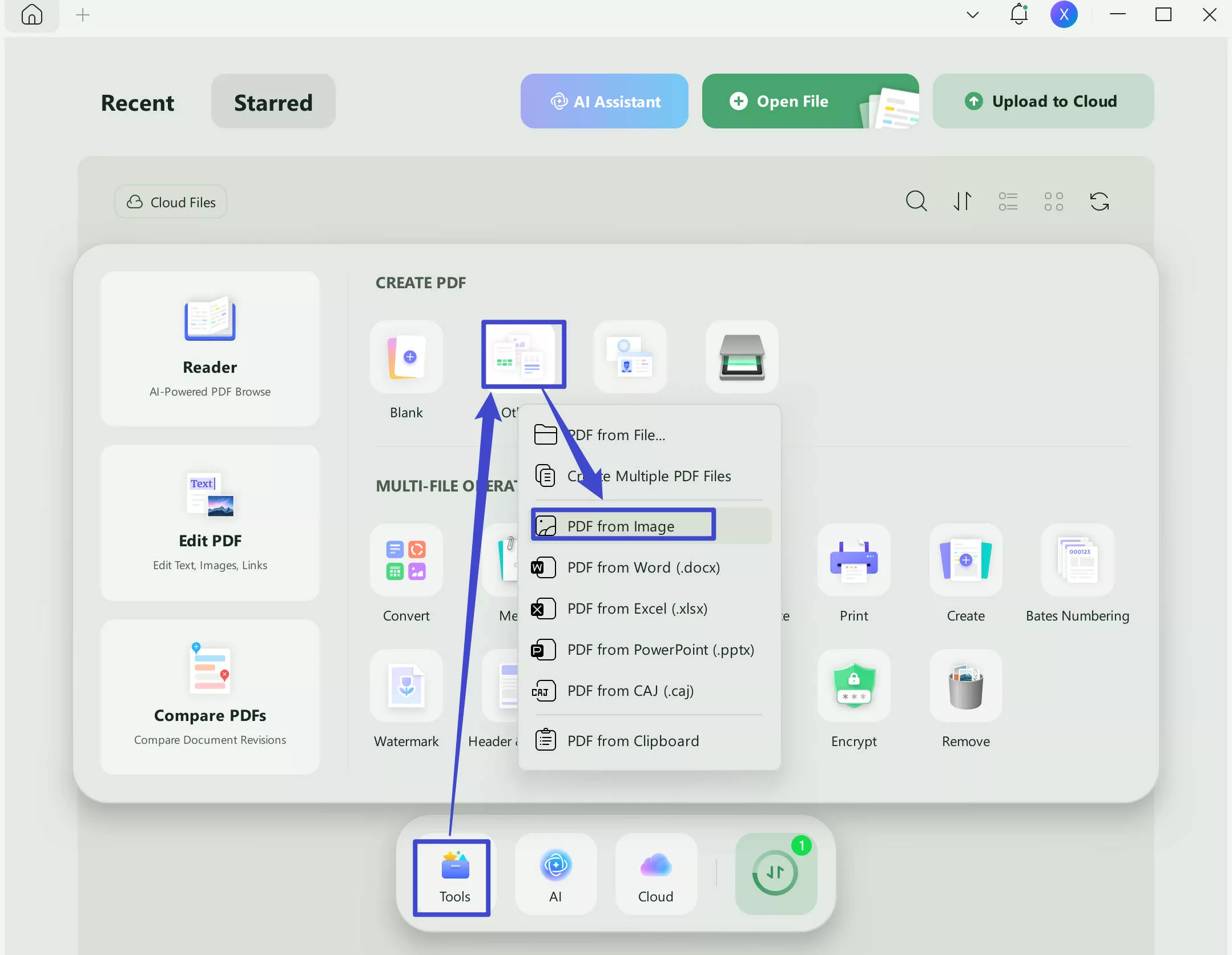 Convert PDF from image with UPDF on Windows