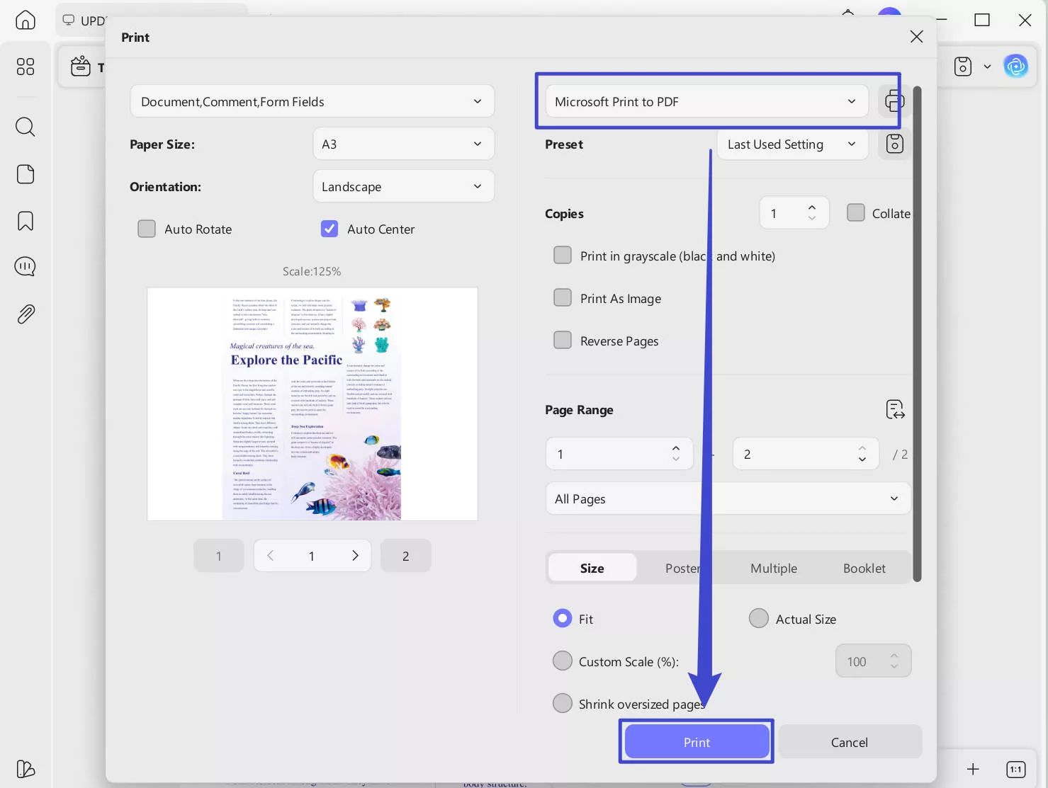 Print to PDF with UPDF on Windows