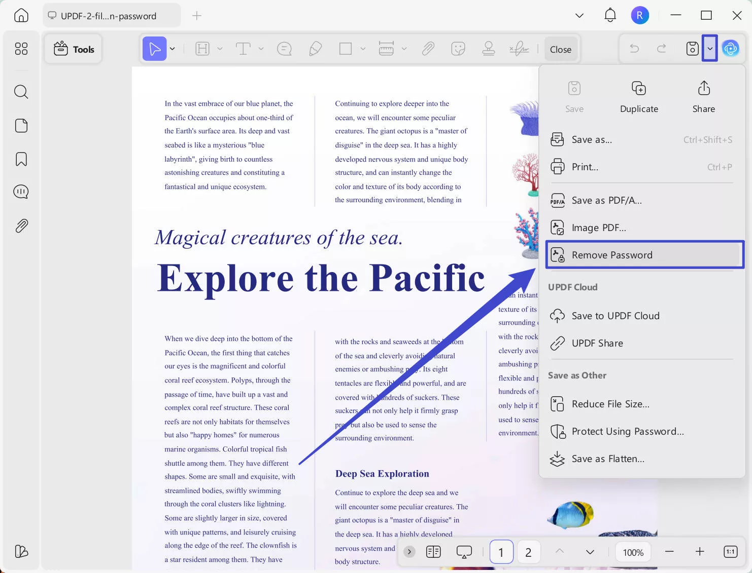 Remove password with updf windows