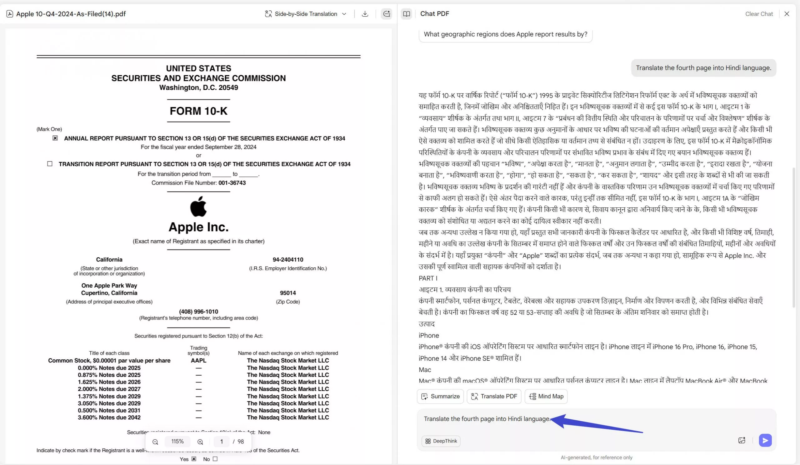 translate English PDF to Hindi