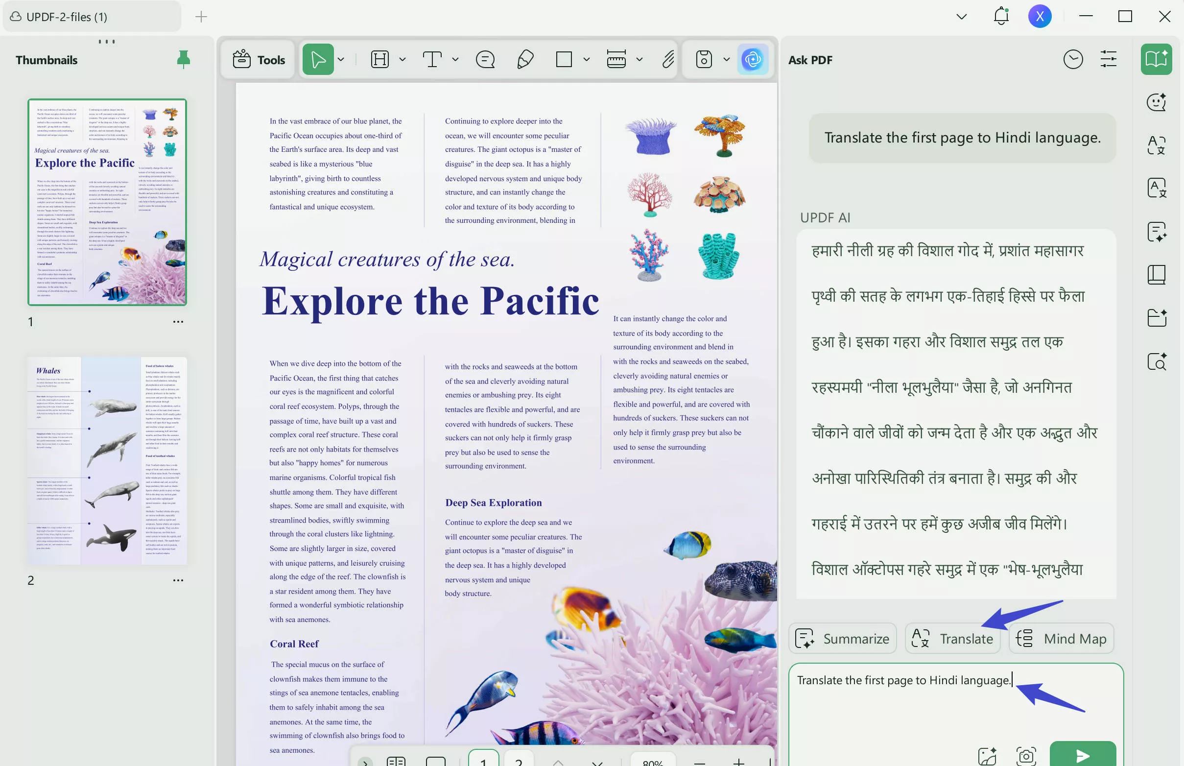 translate PDF English to Hindi