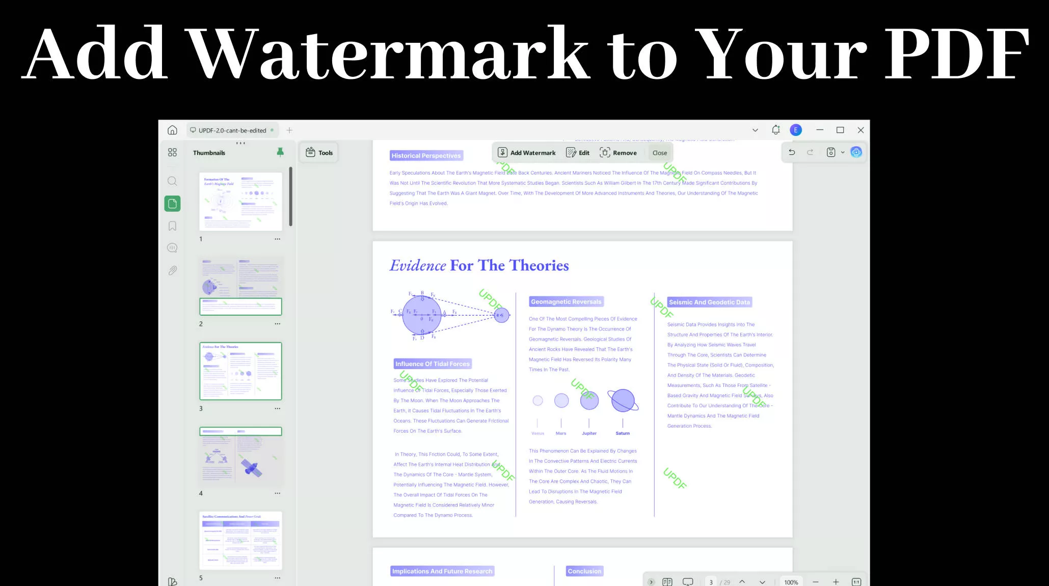 Add watermarks to Excel with UPDF