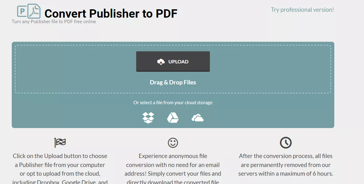 convert publisher to pdf