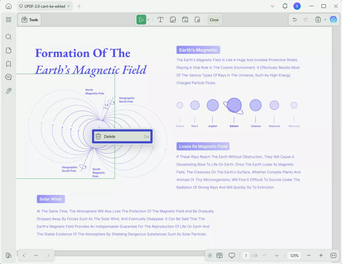 delete a image from pdf