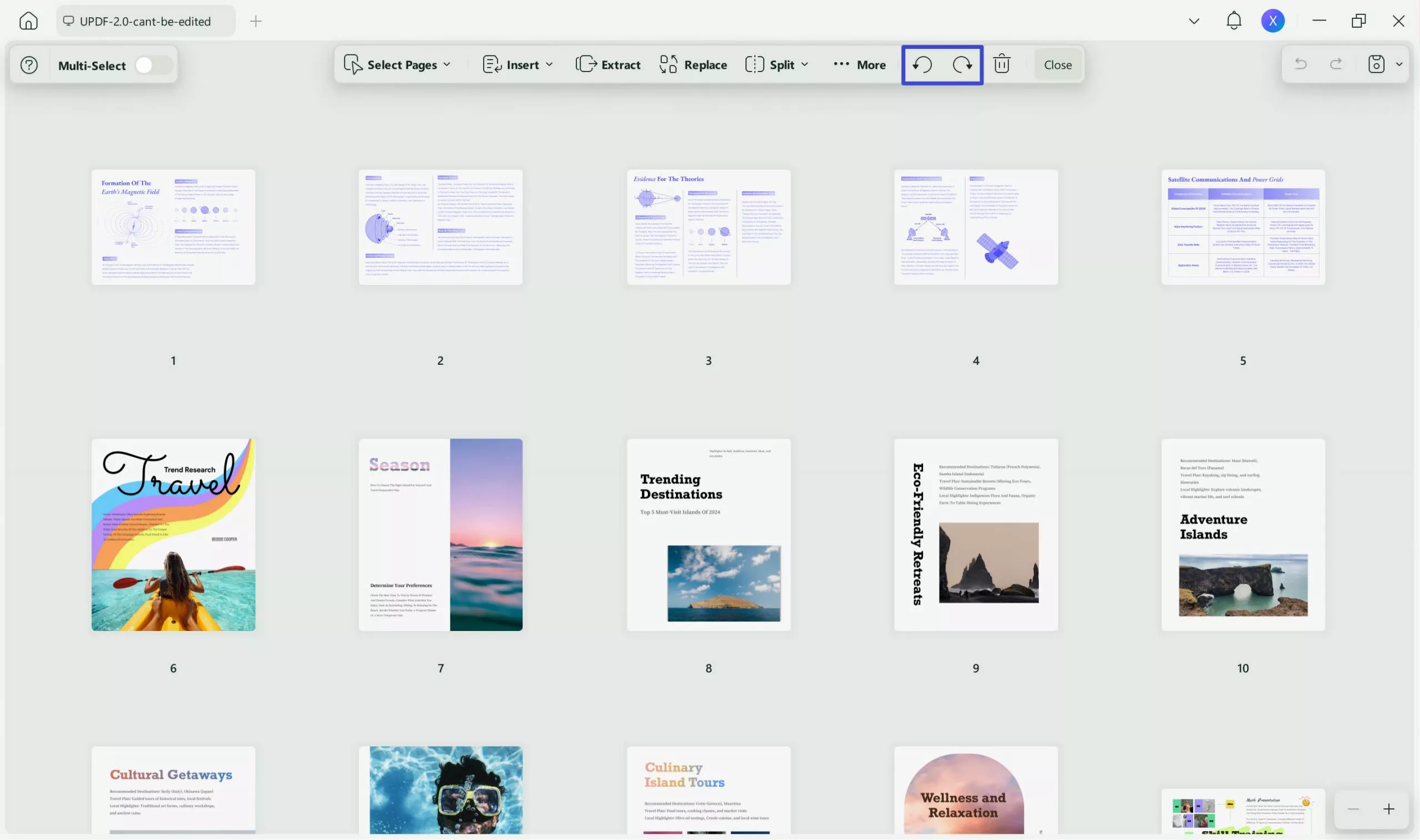 rotate pdf online organize pdf mode