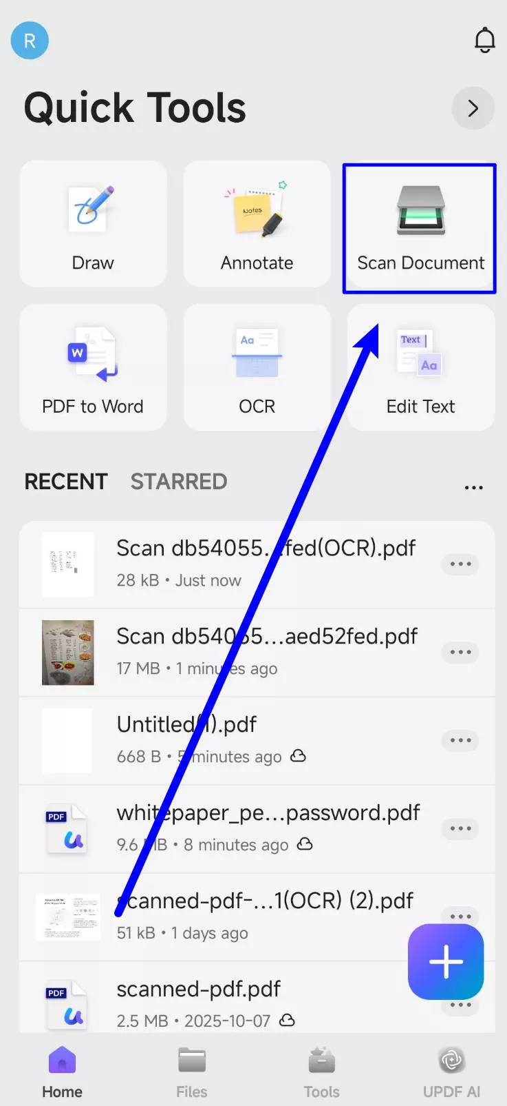 scan documents updf android