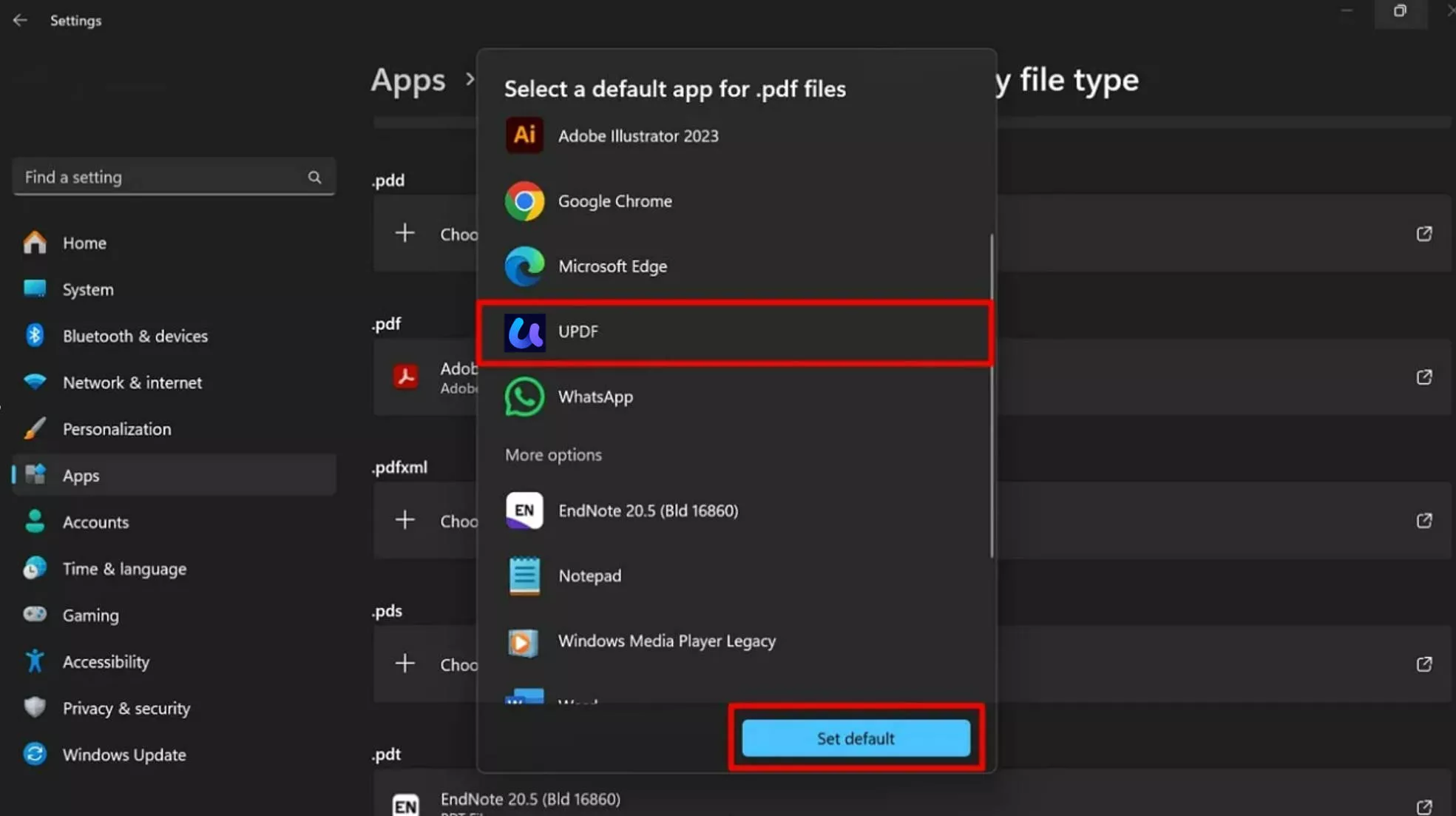 cannot open pdf in outlook choose updf as default pdf tool