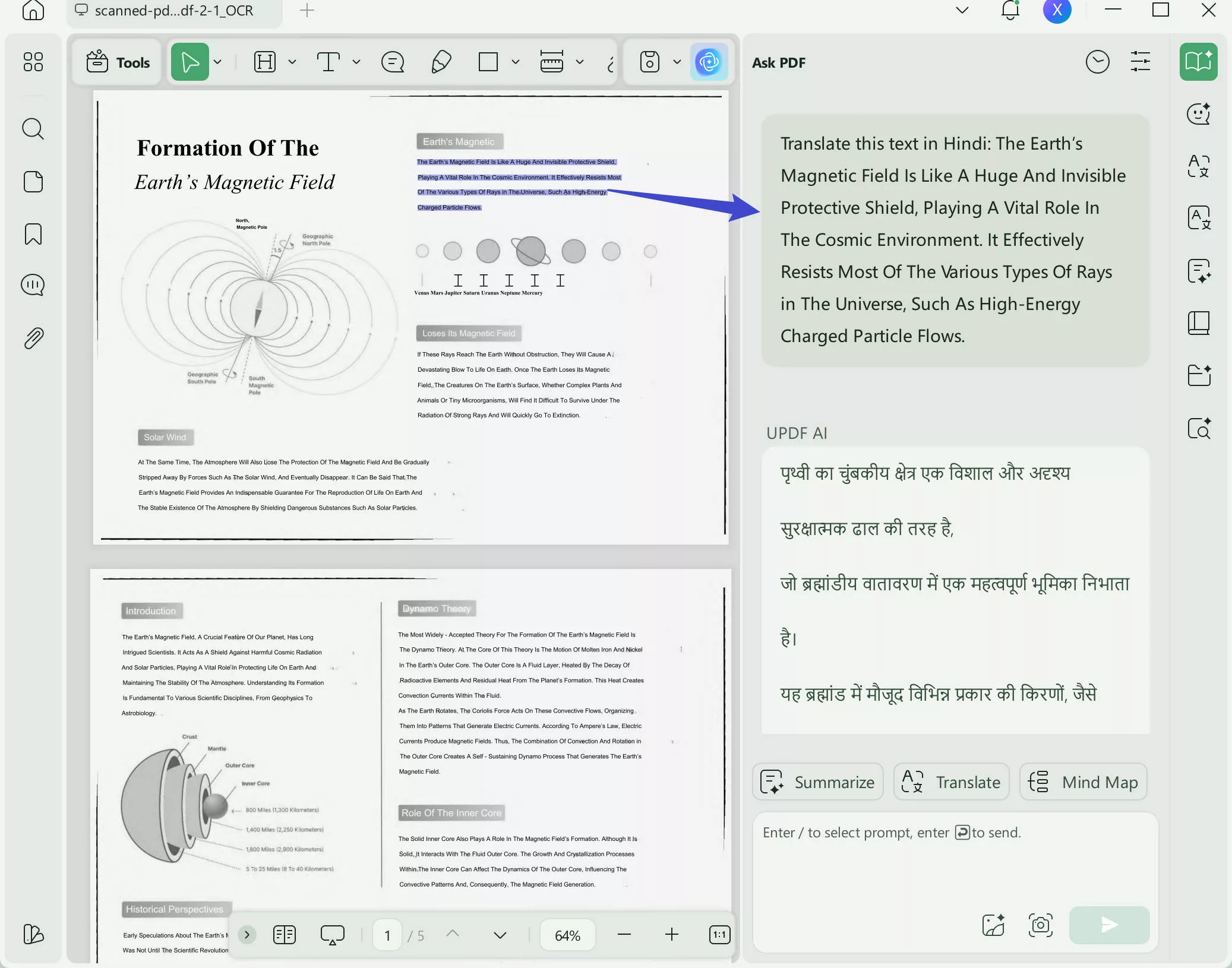 translate english image to hindi updf ai