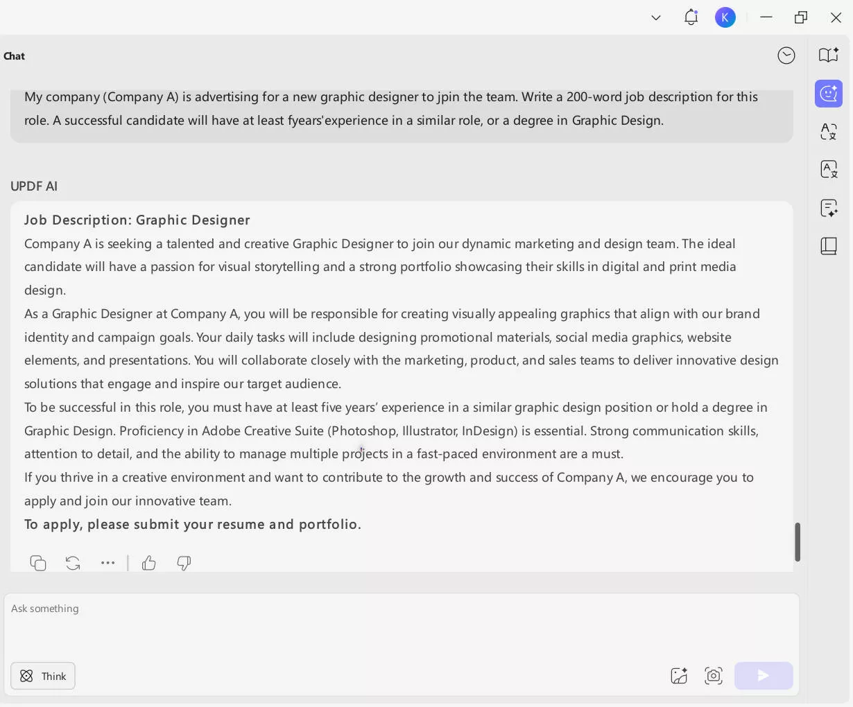 use updf ai to write