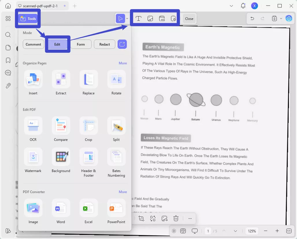 Edit the PDF after OCR