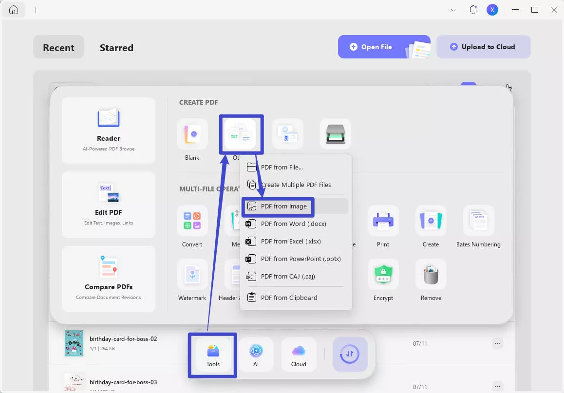 bin to pdf pdf from image updf