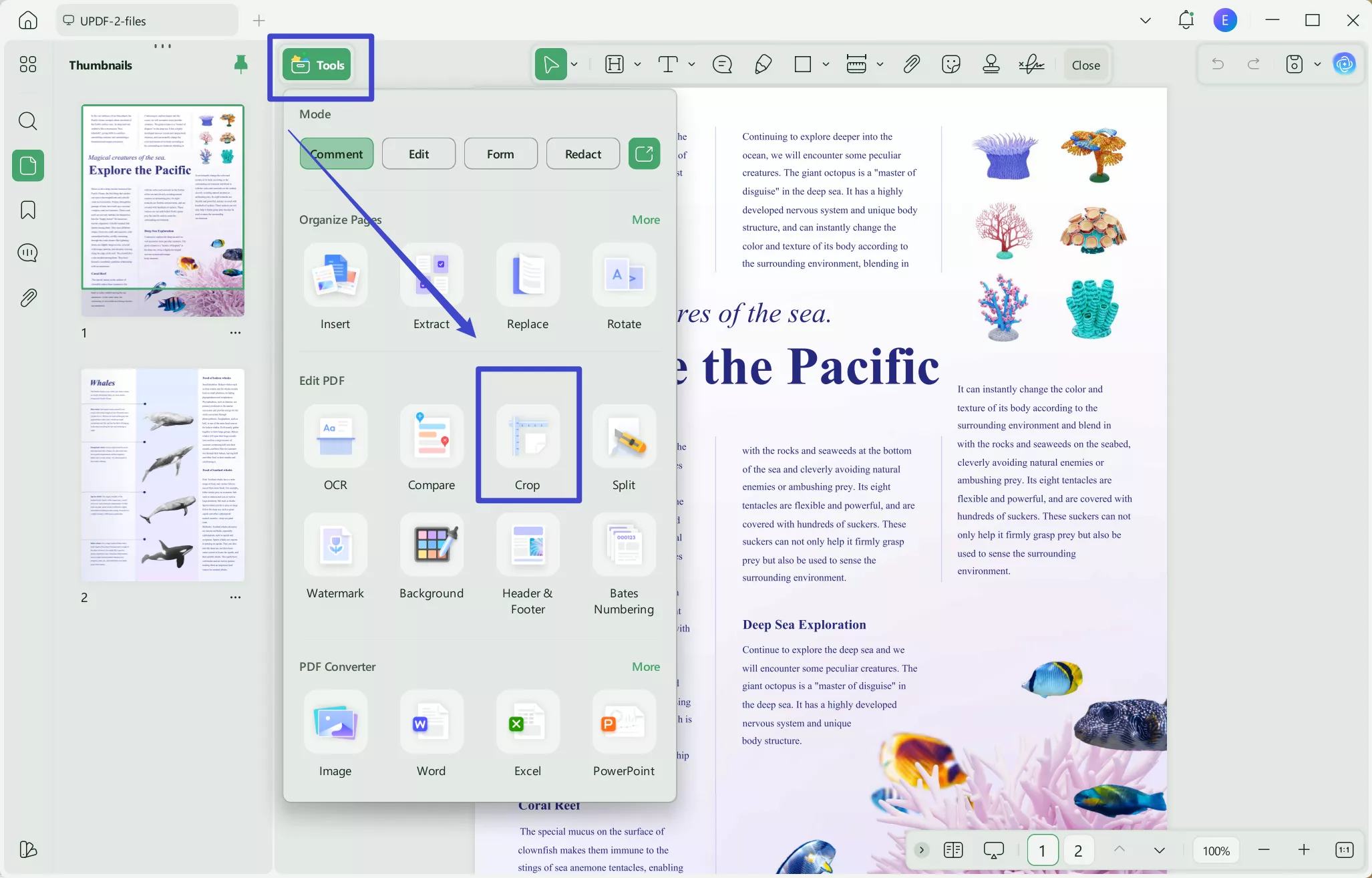 add margin to pdf crop pages icon