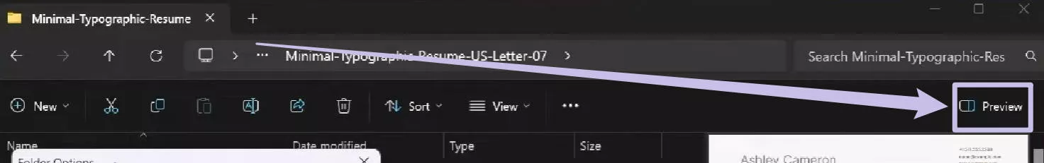 Enable the preview icon to enable it