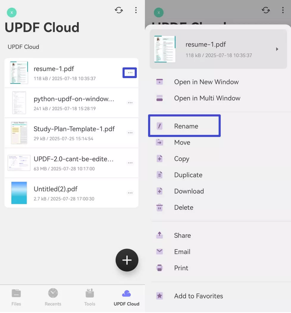 rename pdf  Rename PDFs on Android.