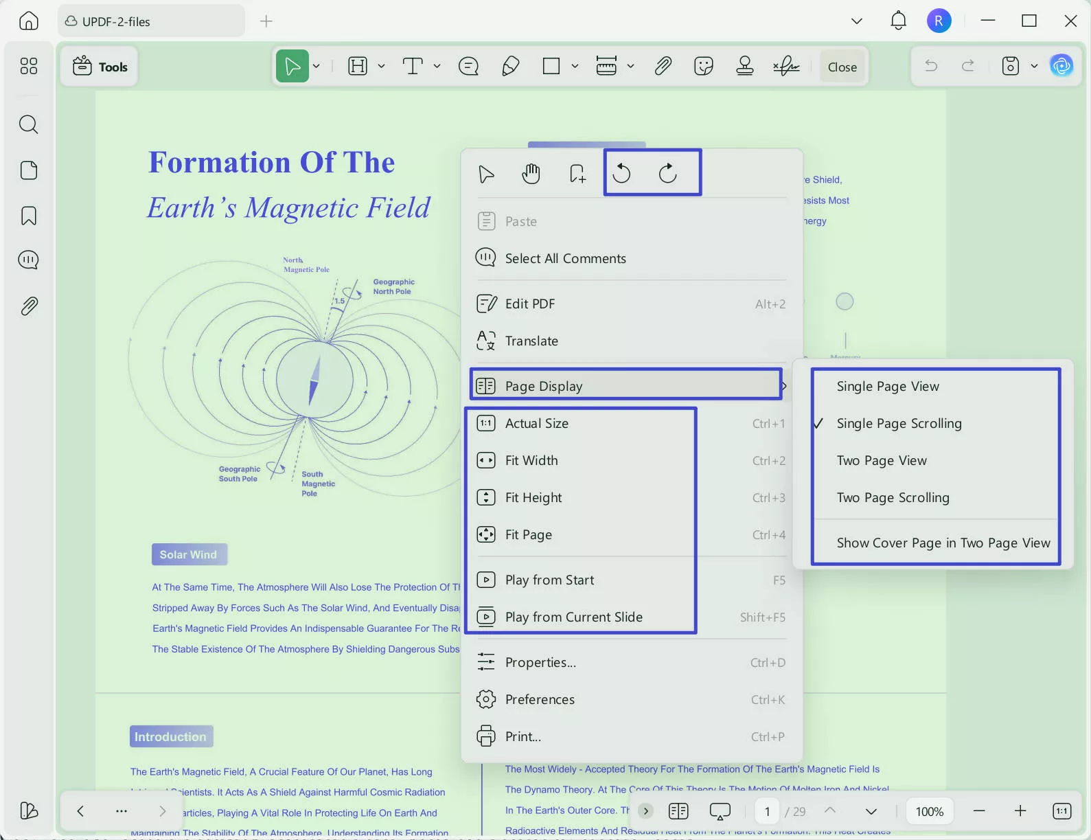 right click to read updf windows
