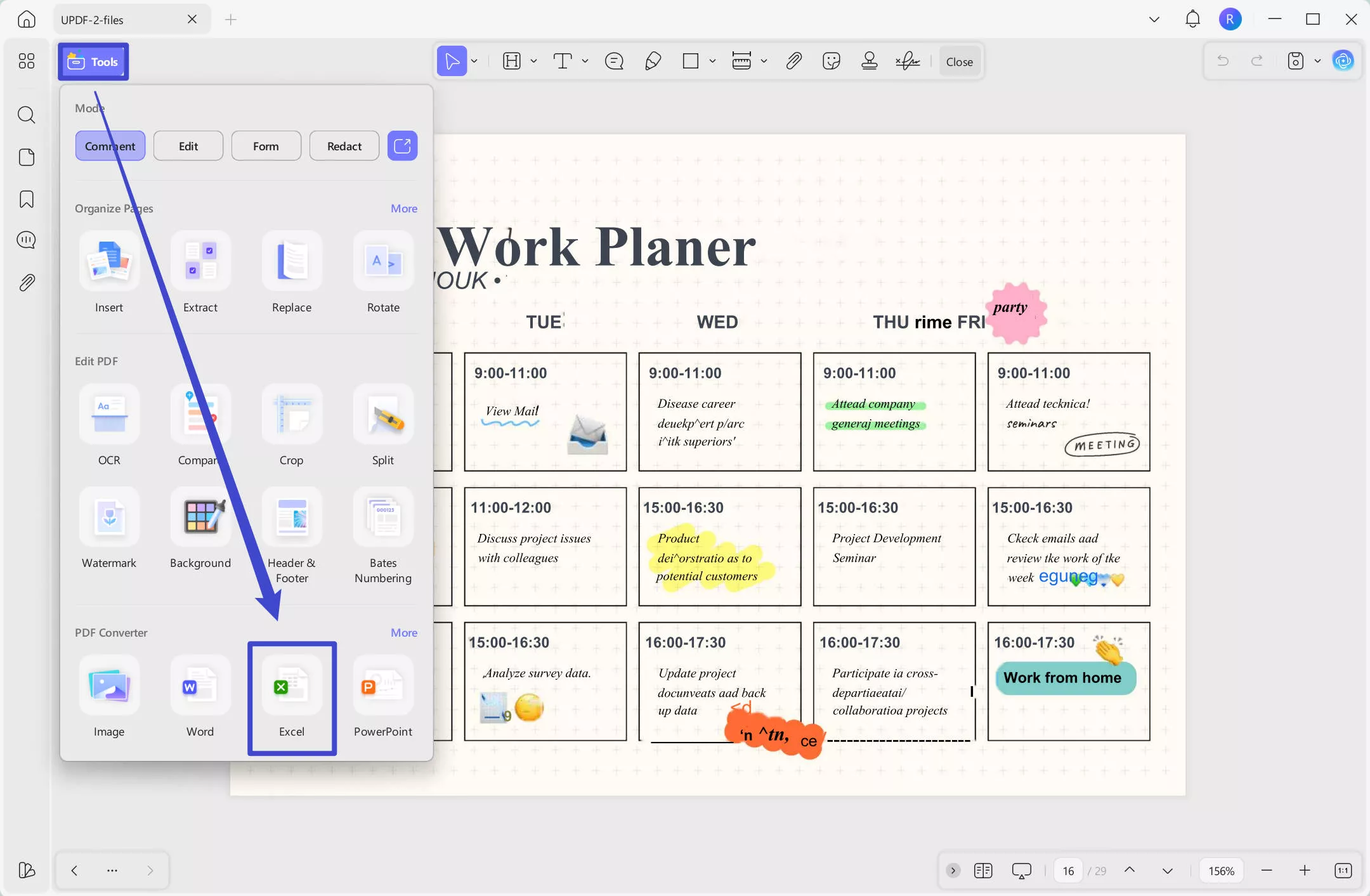 Select excel to convert UPDF Windows