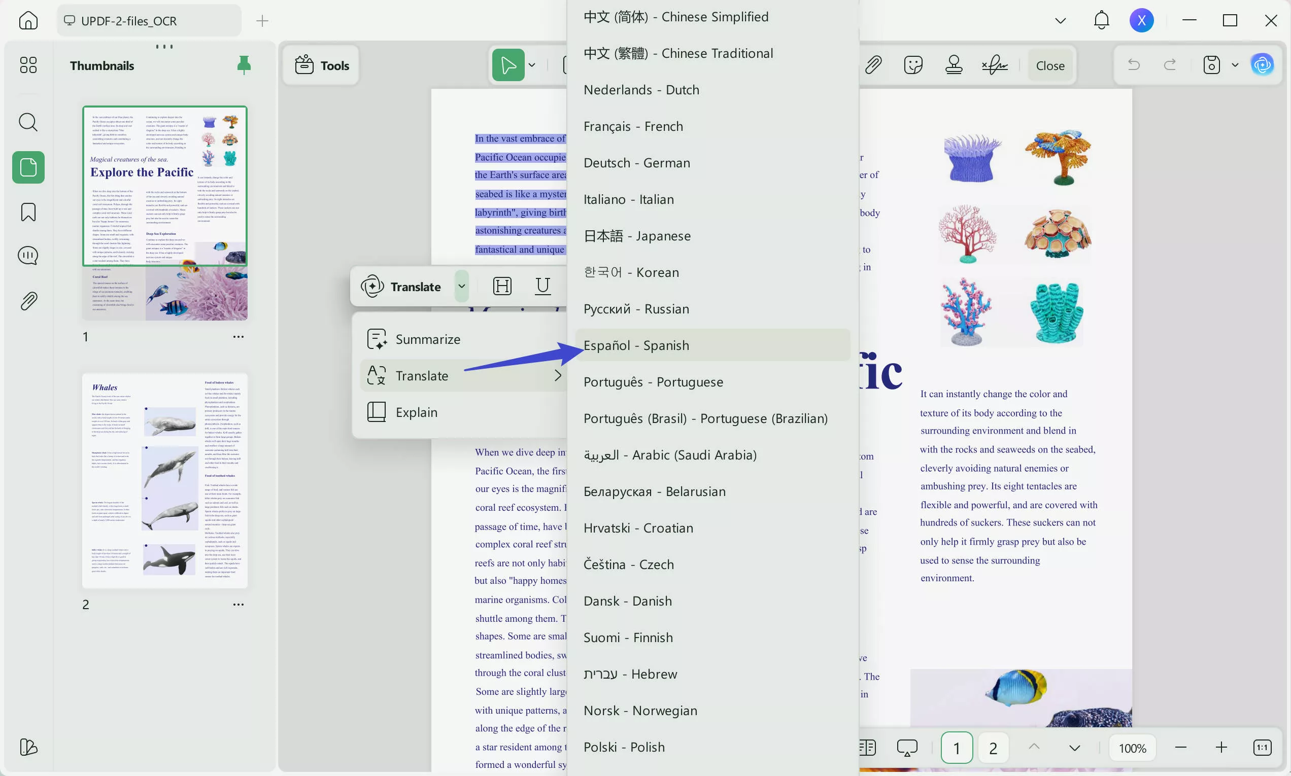 select the text to translate