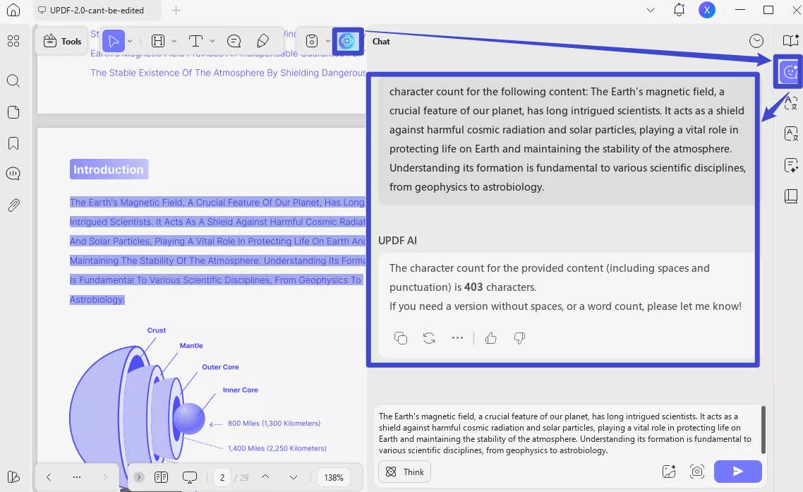 character count pdf updf ai 