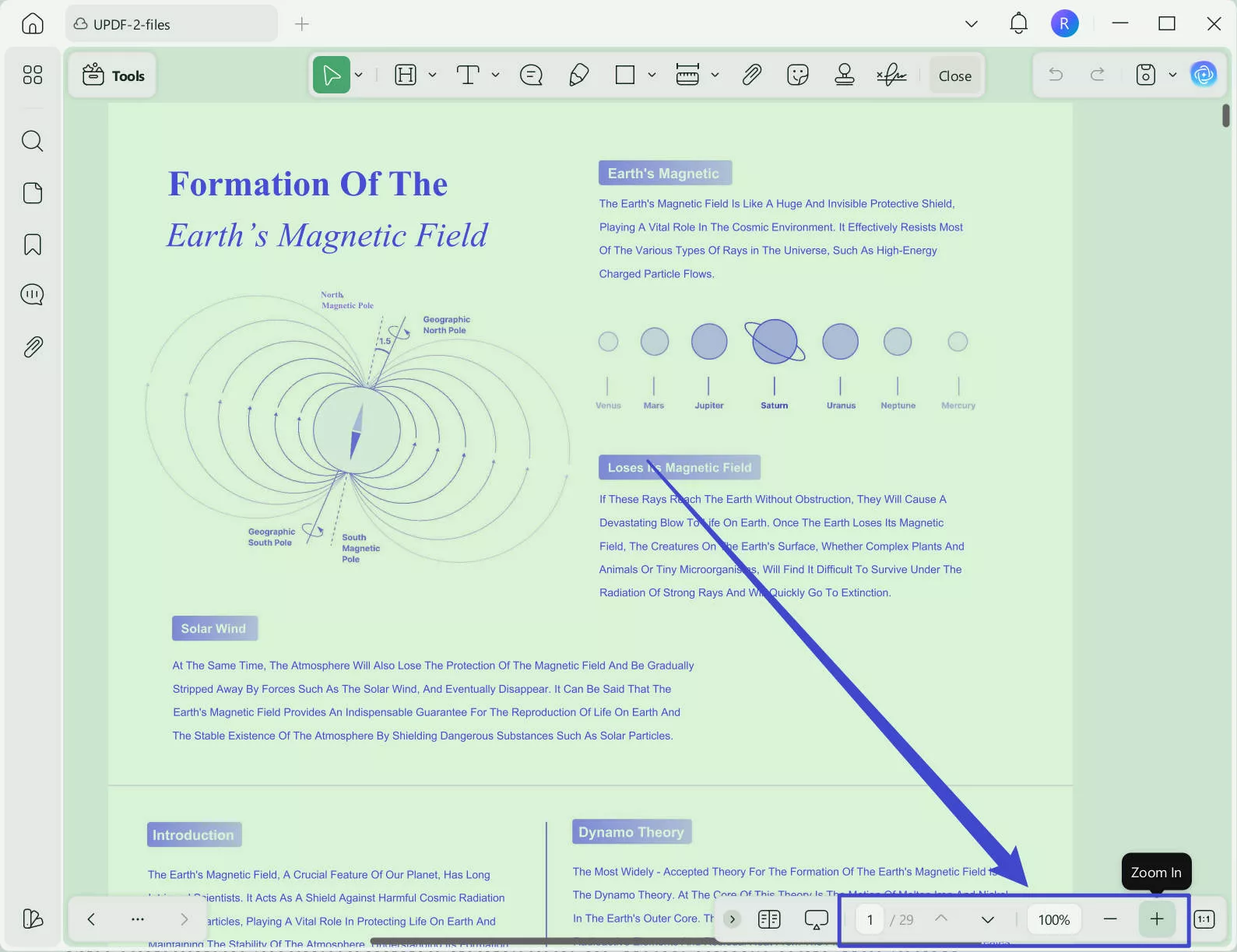 zoom in out updf windows