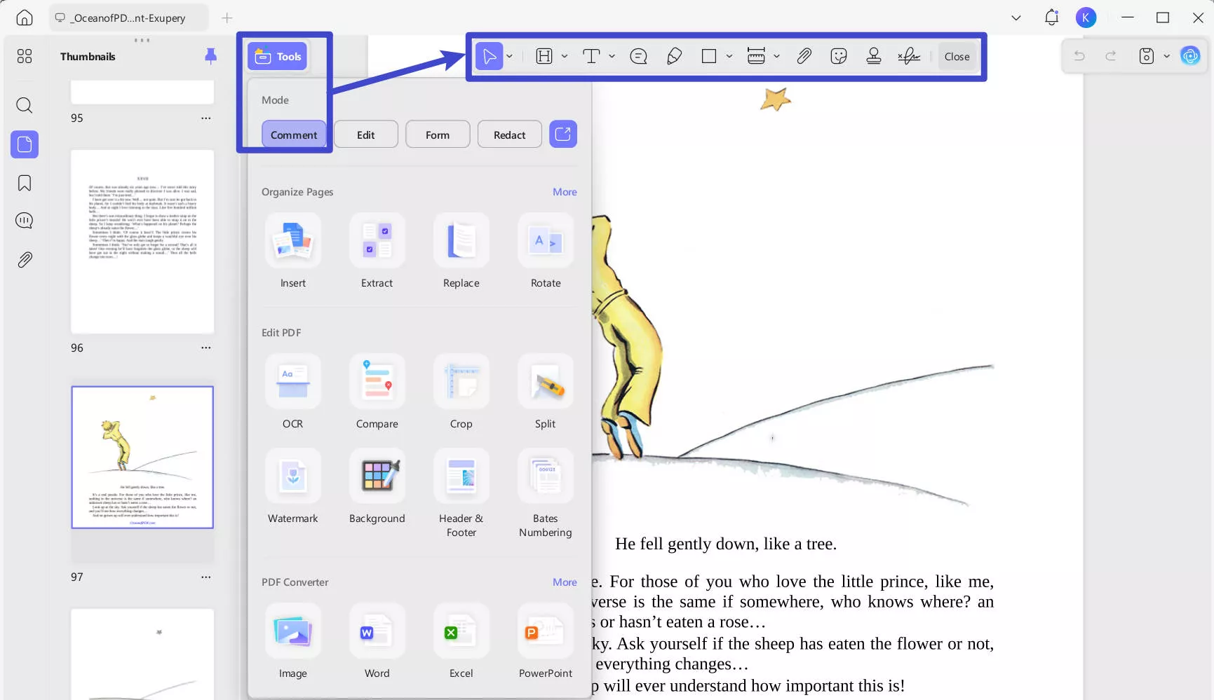 annotate ebook in updf