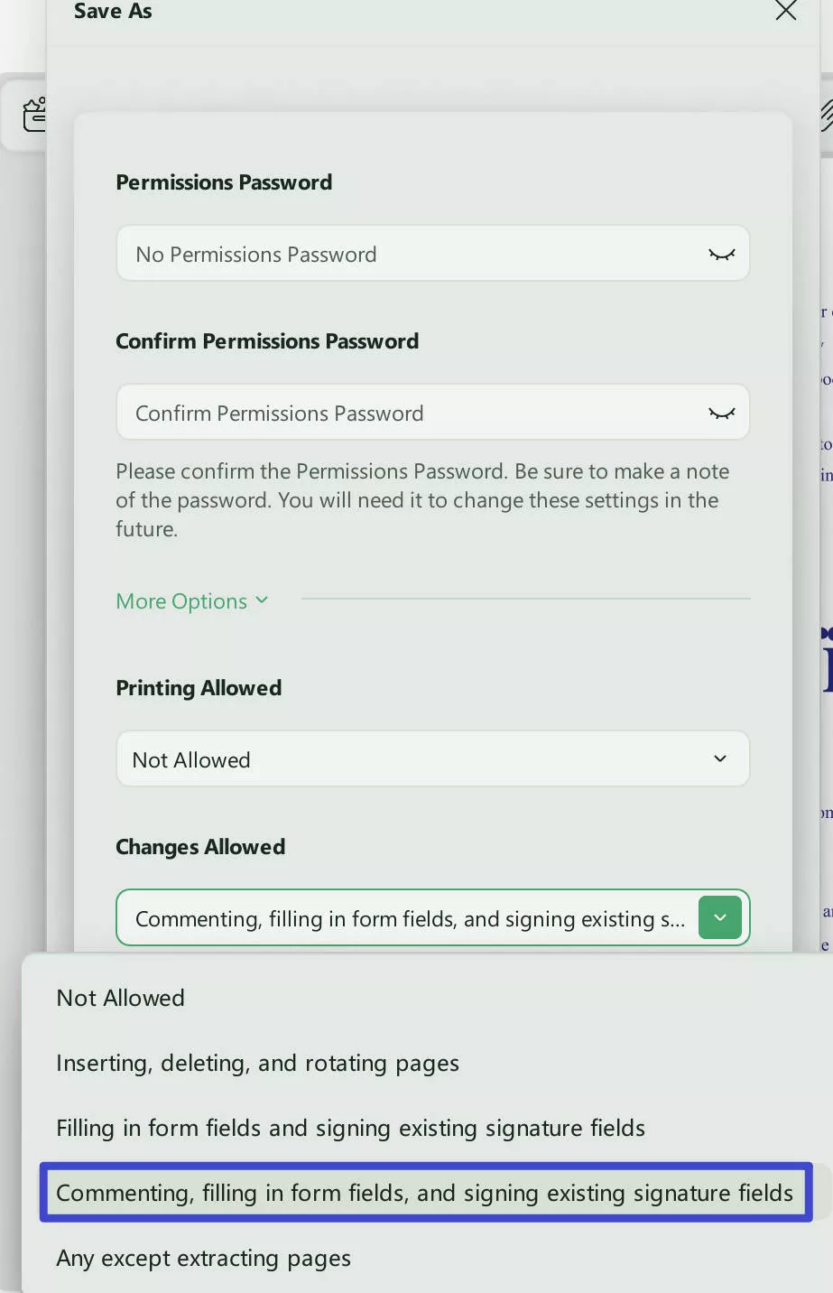 change password allowed