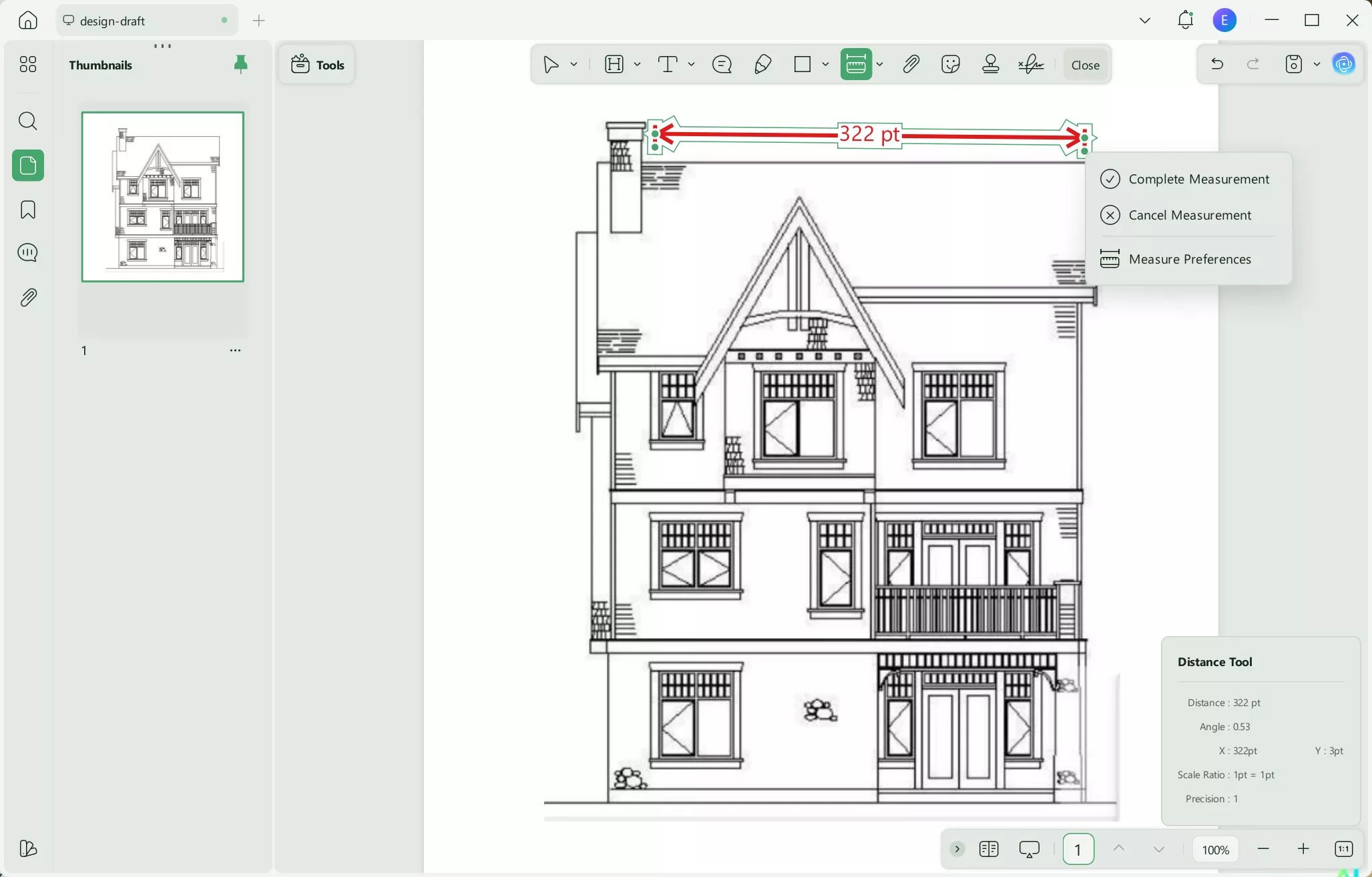 how to measure distance in pdf updf choose options