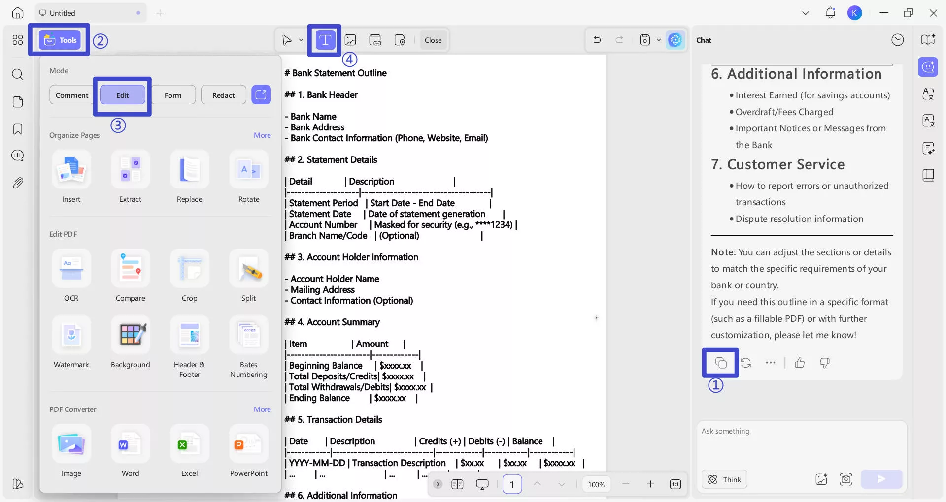 copy and edit text in updf