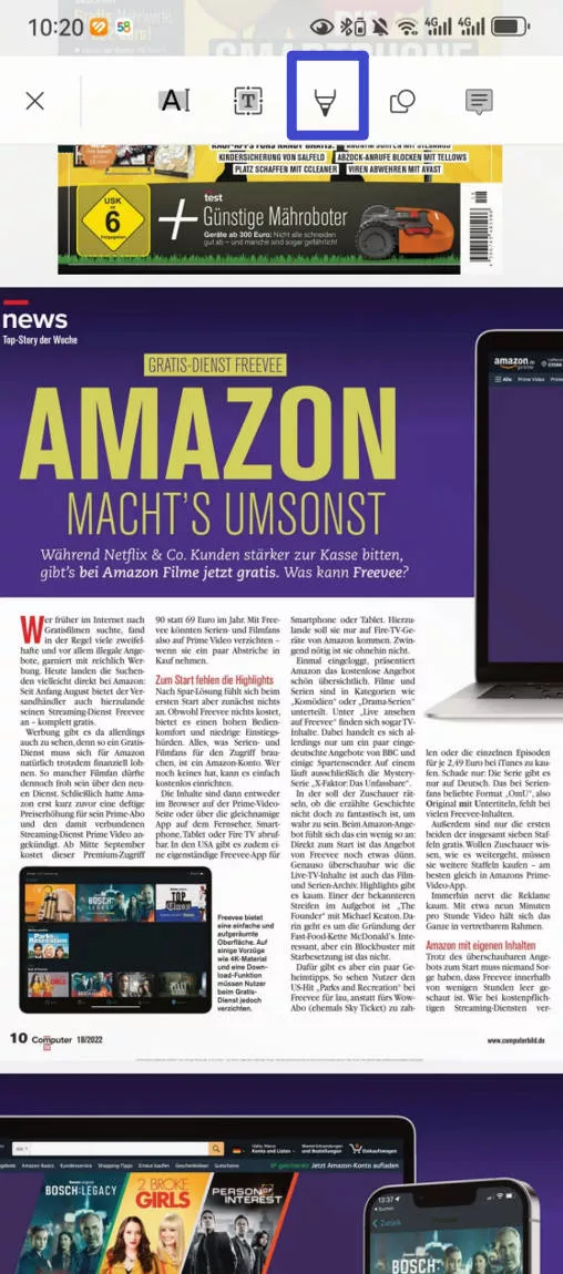 markup google docs on android pencil icon