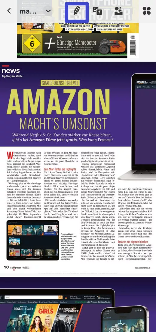 markup google docs on android pencil shaped icon