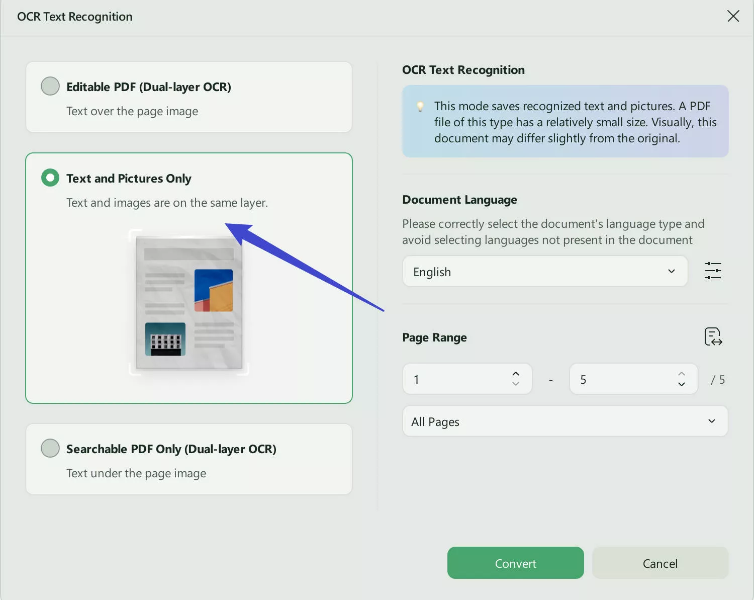 how can i correct a pdf document ocr image only