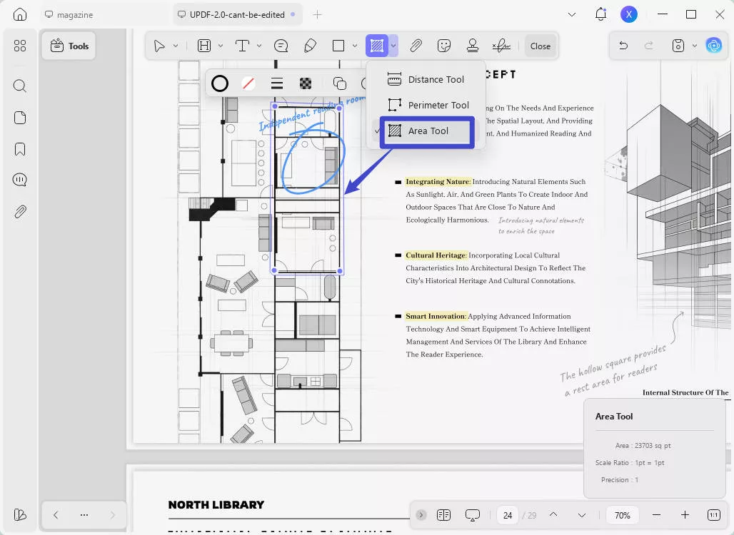 adobe acrobat measure tool updf area