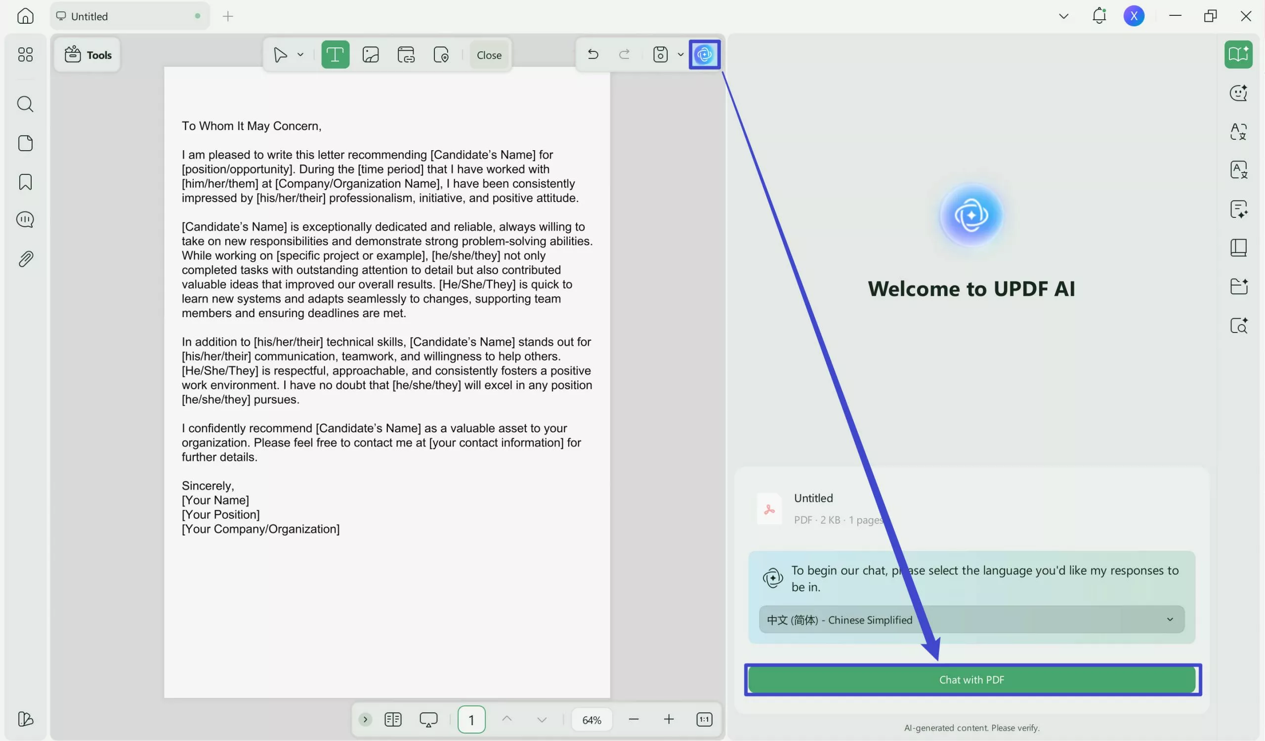 AI letter of recommendation generator Click Get Started