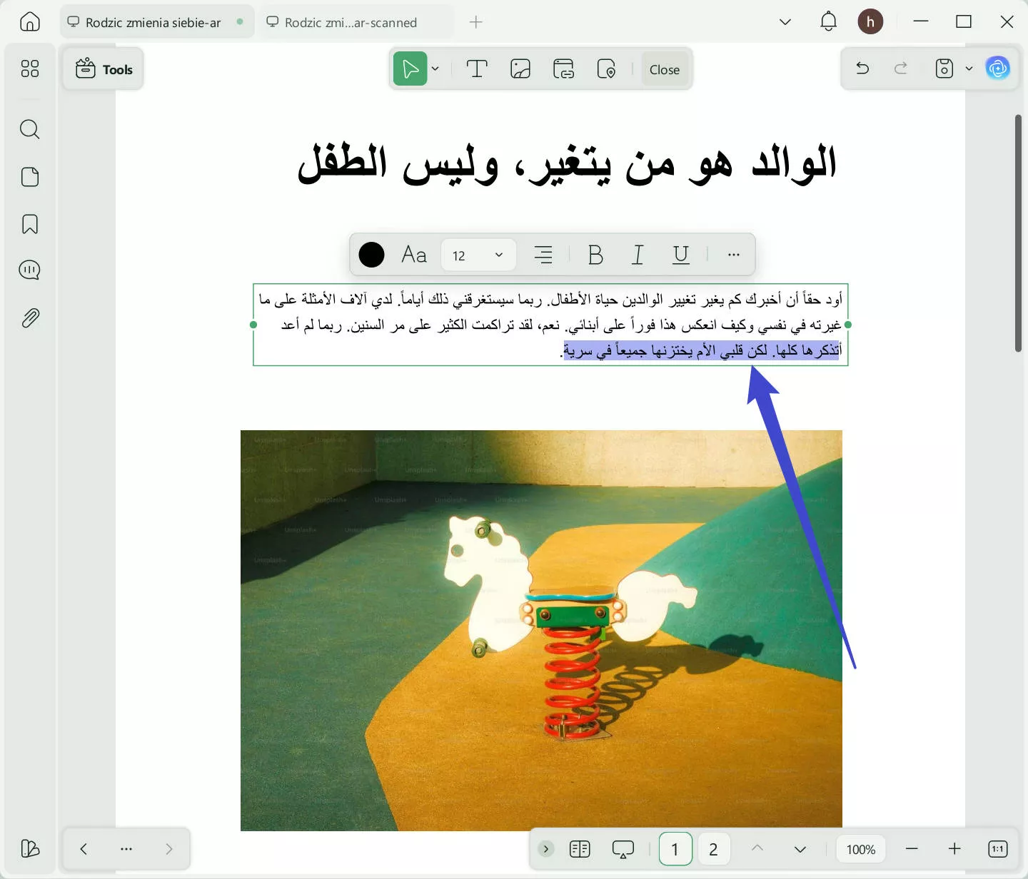 edit arabic text pdf updf windows